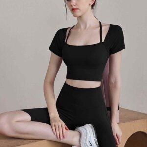 Pantalones de yoga elásticos y suaves de color lila Ruxi